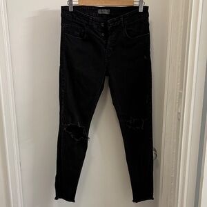 Zara Black Distressed Jeans